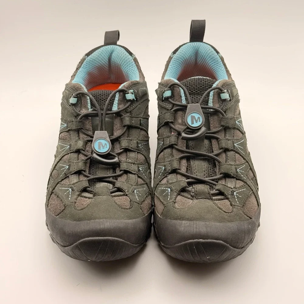 Merrell Women's Brown and Light Blue Athletic Trail Shoes